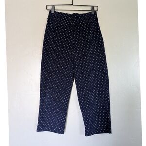 Lands End Cropped Legging Pants Womens Small Polka Dots High‎ Rise Leisurewear